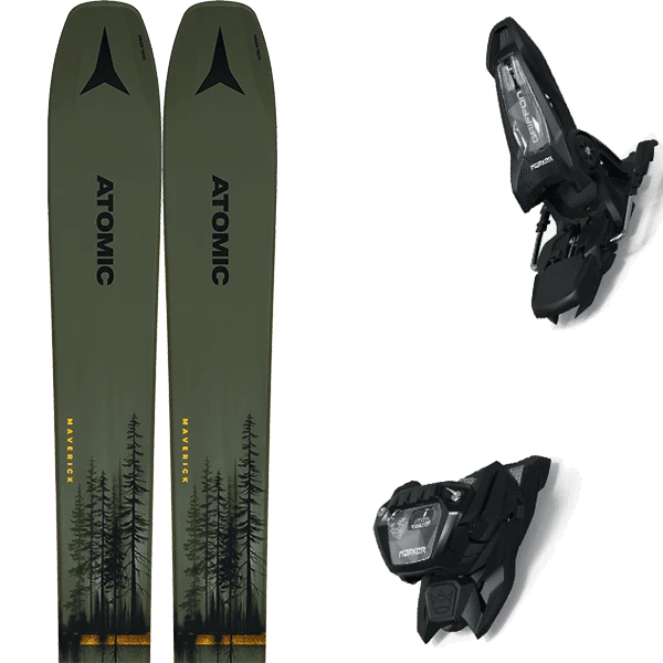 ATOMIC MAVERICK 100 TI MTGREEN/SAFR + MARKER GRIFFON 13 ID BLACK