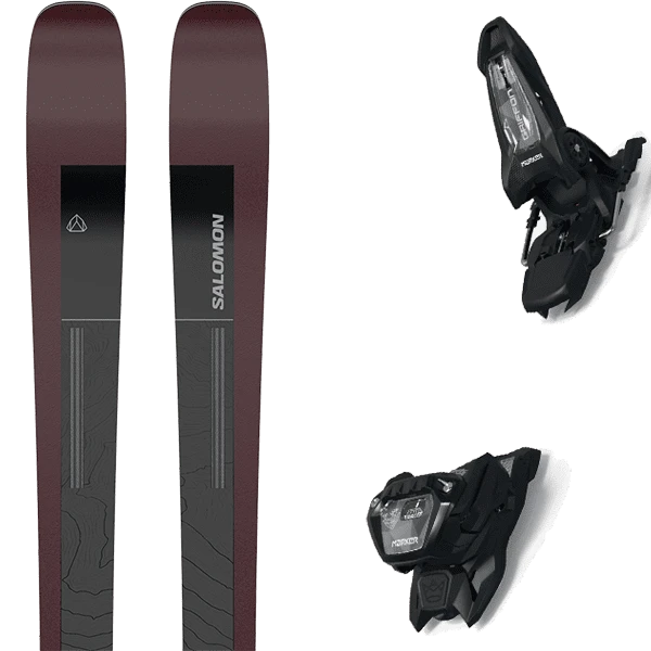 SALOMON N STANCE 90 BLACK/BURGANDY + MARKER GRIFFON 13 ID BLACK